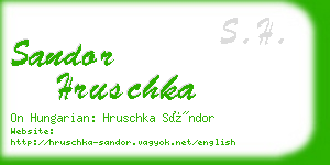 sandor hruschka business card